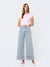 Super High Rise Cuffed Striped Wide Denim by Vervet