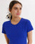 Say Oui! Royal Blue Short Sleeve Ribbed Knit Midi Dress