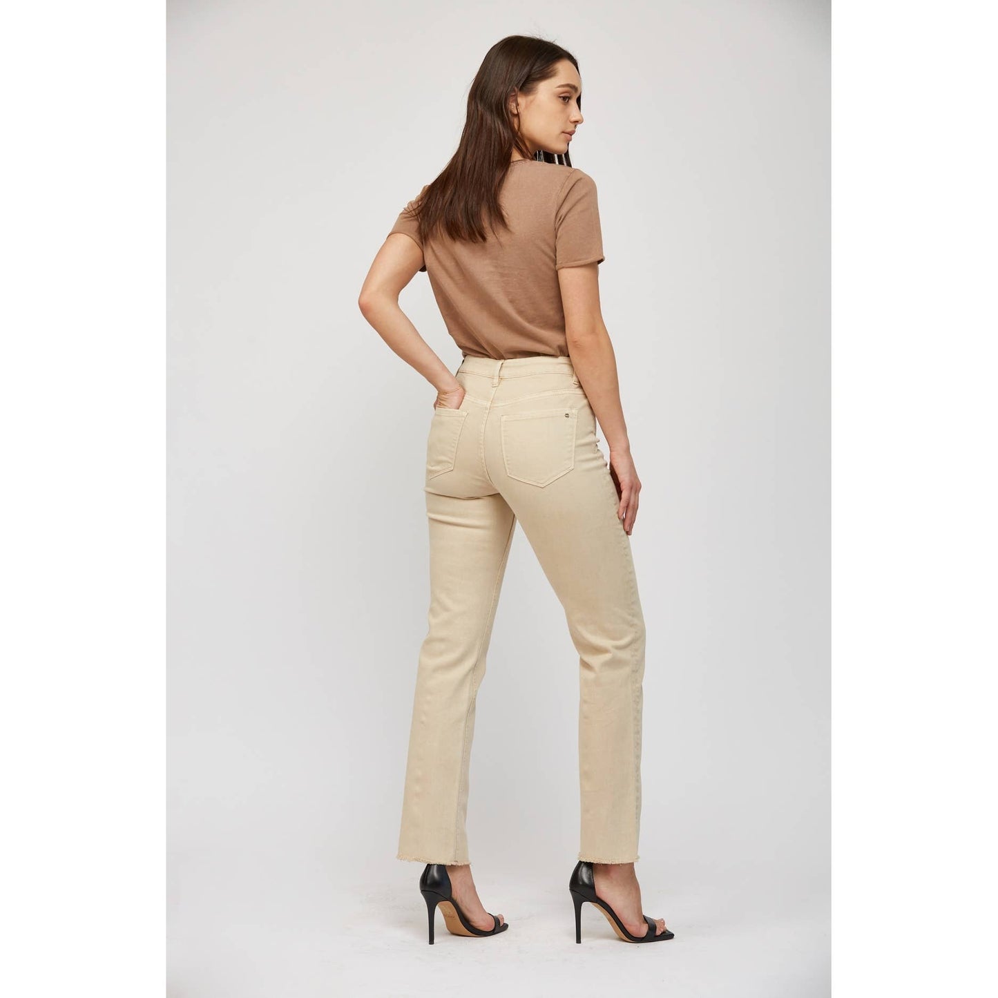 High Rise Vintage Garment Dyed Straight Denim in Light Desert by MICA