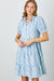 Novelty Texture Woven Tiered Dress in Light Blue