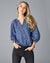 Nesta Top in Foliage Blue