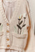 Flower Embroidered Knit Cardigan in Cream