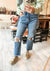 High Rise Crop Slim Wide Leg Denim by Lovervet