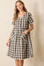 Gingham Button Up Midi Dress in Black and Cream