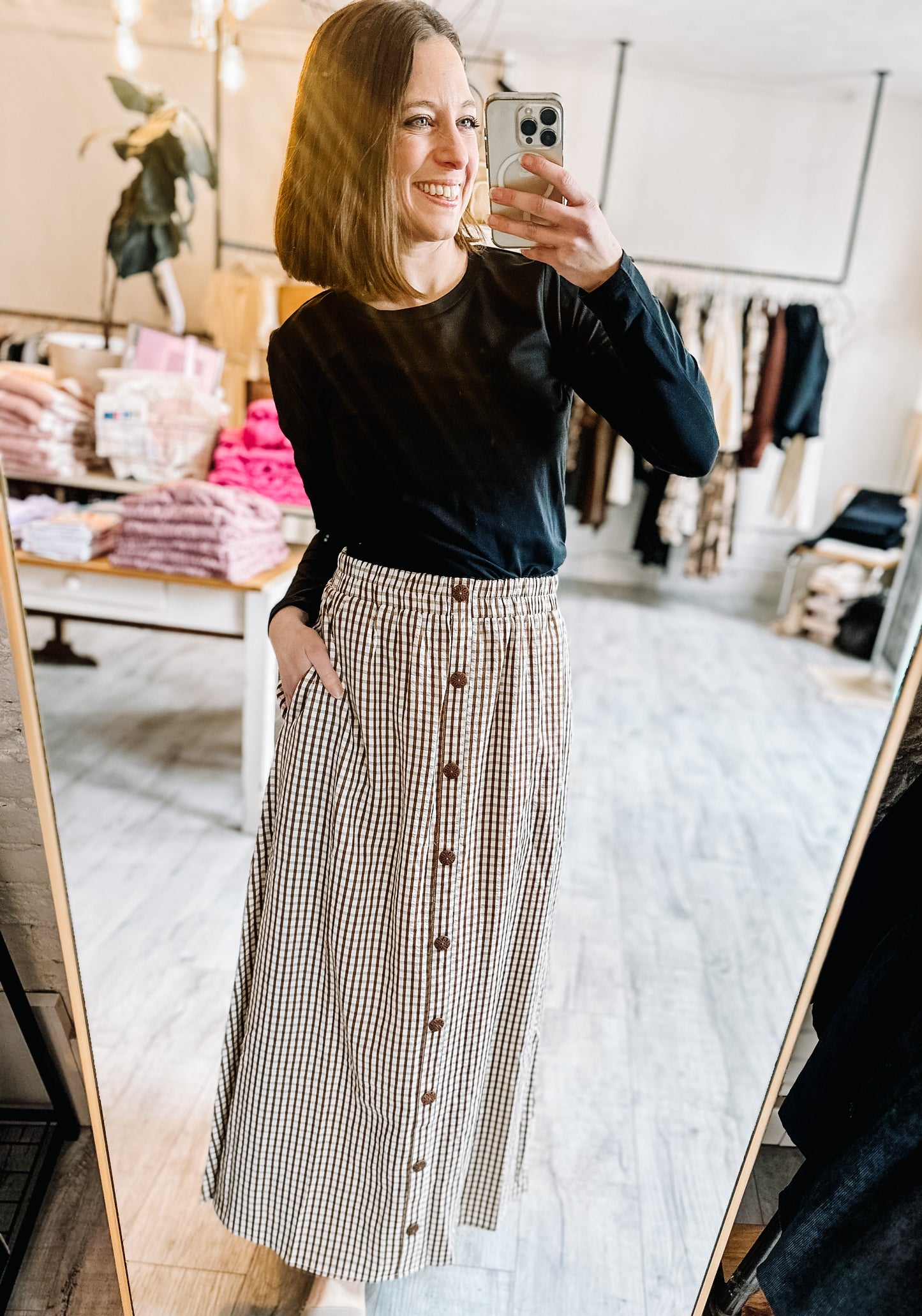 McKenna Gingham Maxi Skirt