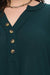 V-Neck Long Sleeve Soft Knit Top in Hunter Green.