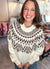 FAIR ISLE YOKE CREW NECK KNIT PULLOVER