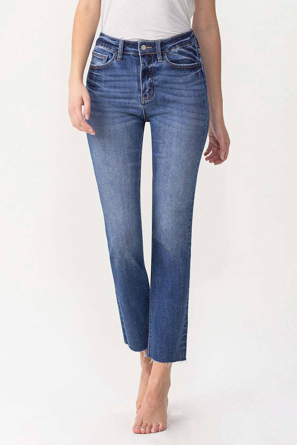 High Rise Slim Straight Denim by Lovervet