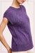 Loose Fit Sleeveless Ribbed Knit Crew Neck Top in Taro Purple