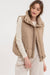 Solid Puffer Zip Up Vest in Mocha