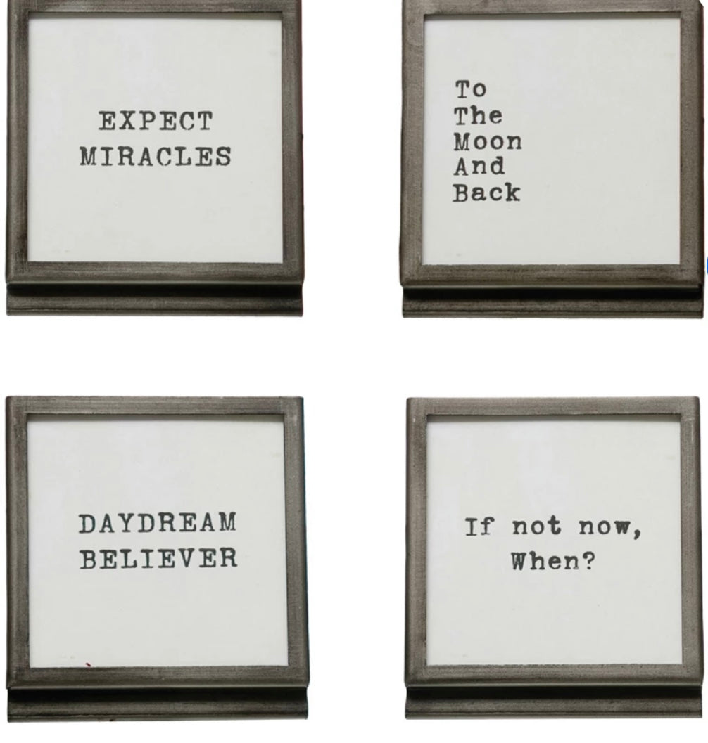Frame with Easel and Inspirational Saying (4 Styles)