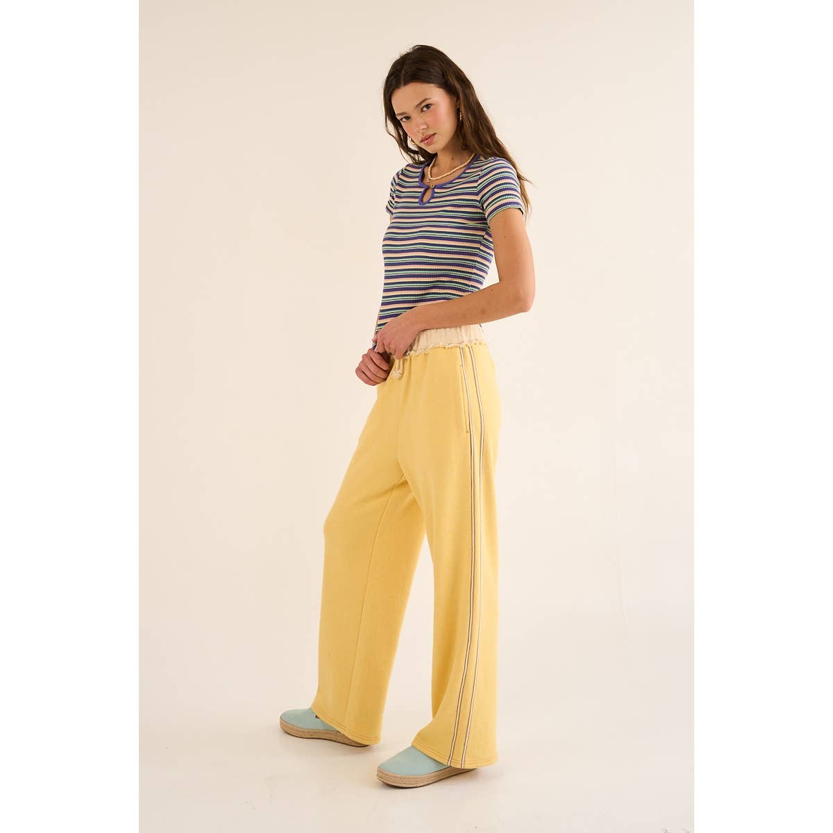 Vibrant Striped Knit Top in Red & Blue