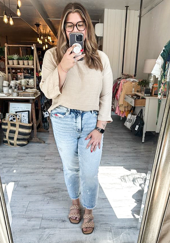 Relaxed 3/4 Sleeve in Khaki