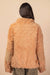 Fuzzy Fleece Cable Pattern Zip Up Jacket in Caramel Mocha