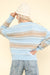 Color Block Fuzzy Knit Sweater in Sky Blue