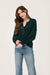 V-Neck Long Sleeve Soft Knit Top in Hunter Green.