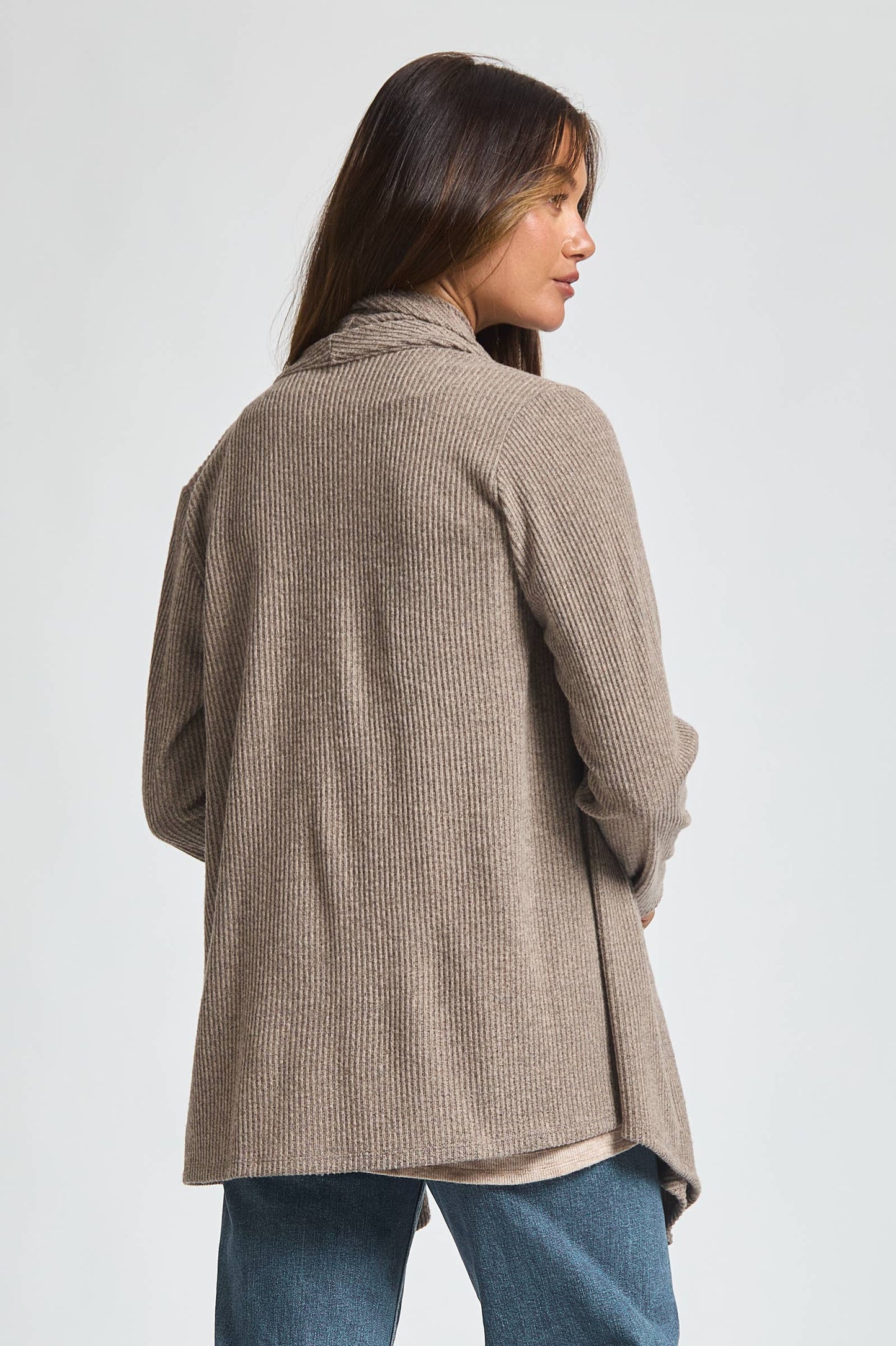 Wrap Top w/ Button Front in Light Coco