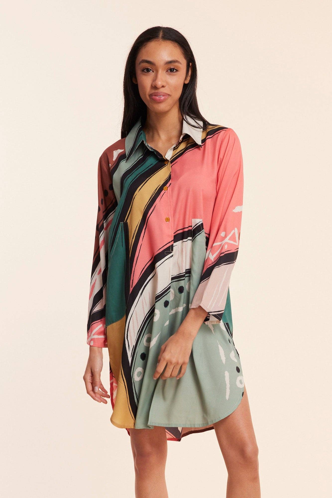 Gabriella Abstract Multicolor Dress by Moda Posa