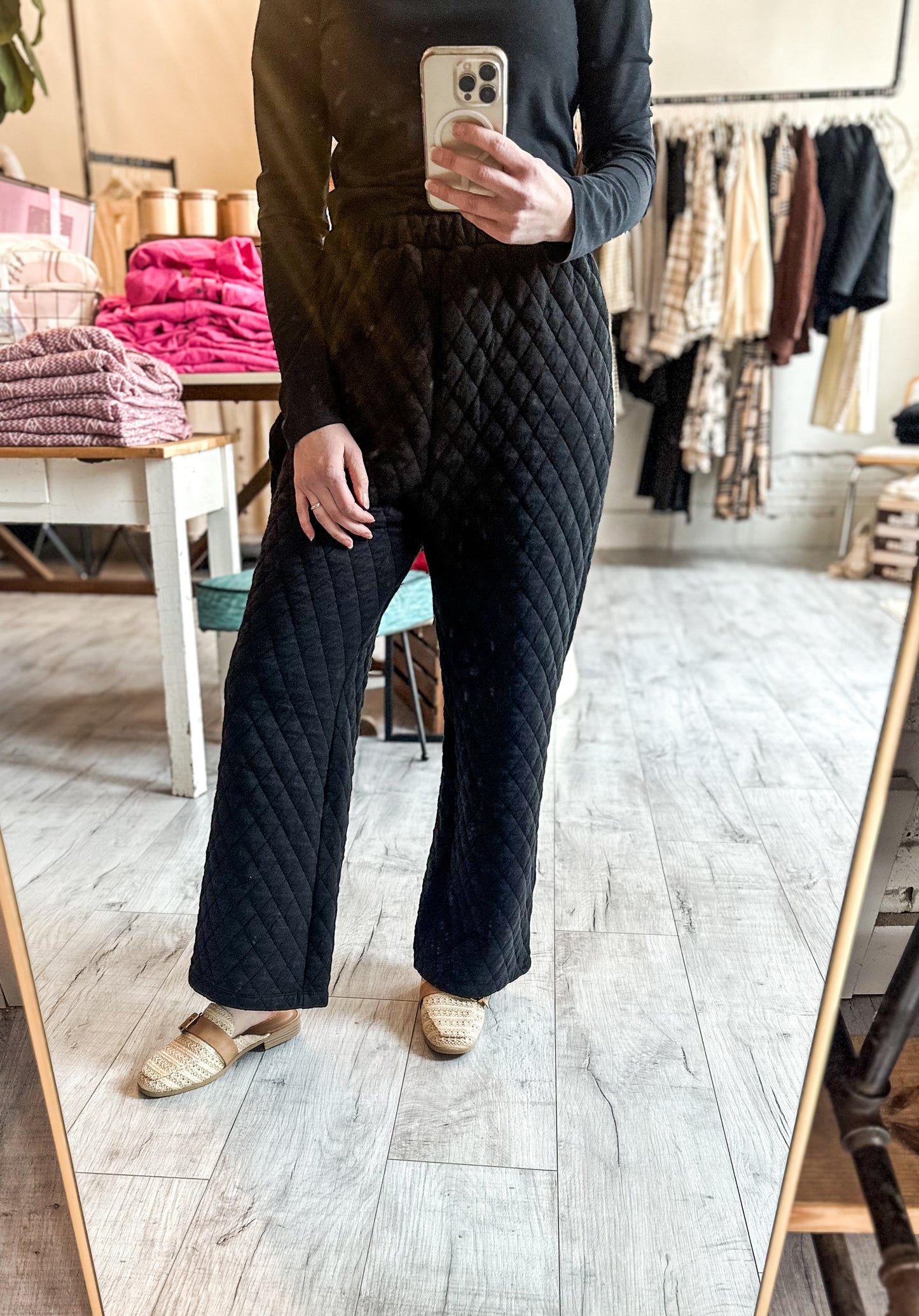 Quilted Pants in Black