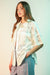 Oversized Crochet button-down shirt Top in White