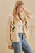 Flower Embroidered Knit Cardigan in Cream