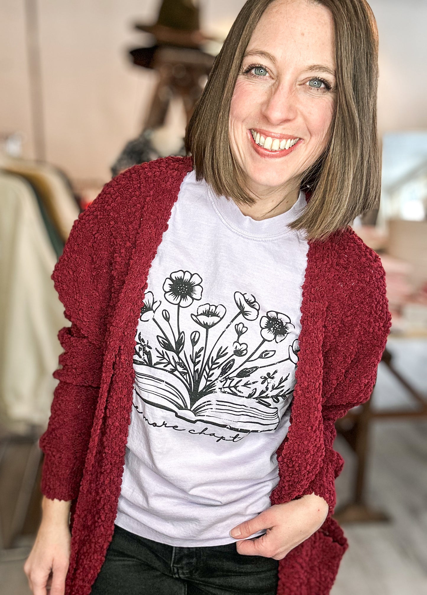 One More Chapter Floral Book Tee