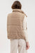 Solid Puffer Zip Up Vest in Mocha