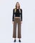 High Rise Tabbed Slim Wide Denim in Coffee by Flying Monkey