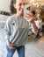 Heart Long Sleeve T-Shirt in Heather Grey