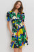 Floral Print Puff Sleeve Ruffle Dress