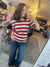 Mini Ruffle Striped Half Sleeve Sweater