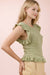 Ruffled Sweater Knit Top in Sage