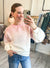 Soft Fleece Ombre Oversized Knit Top in Pink