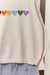 Oversized Rainbow Heart Shaped Patch Sweater