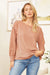 Round Neck Tunic Top in Fainted Rust