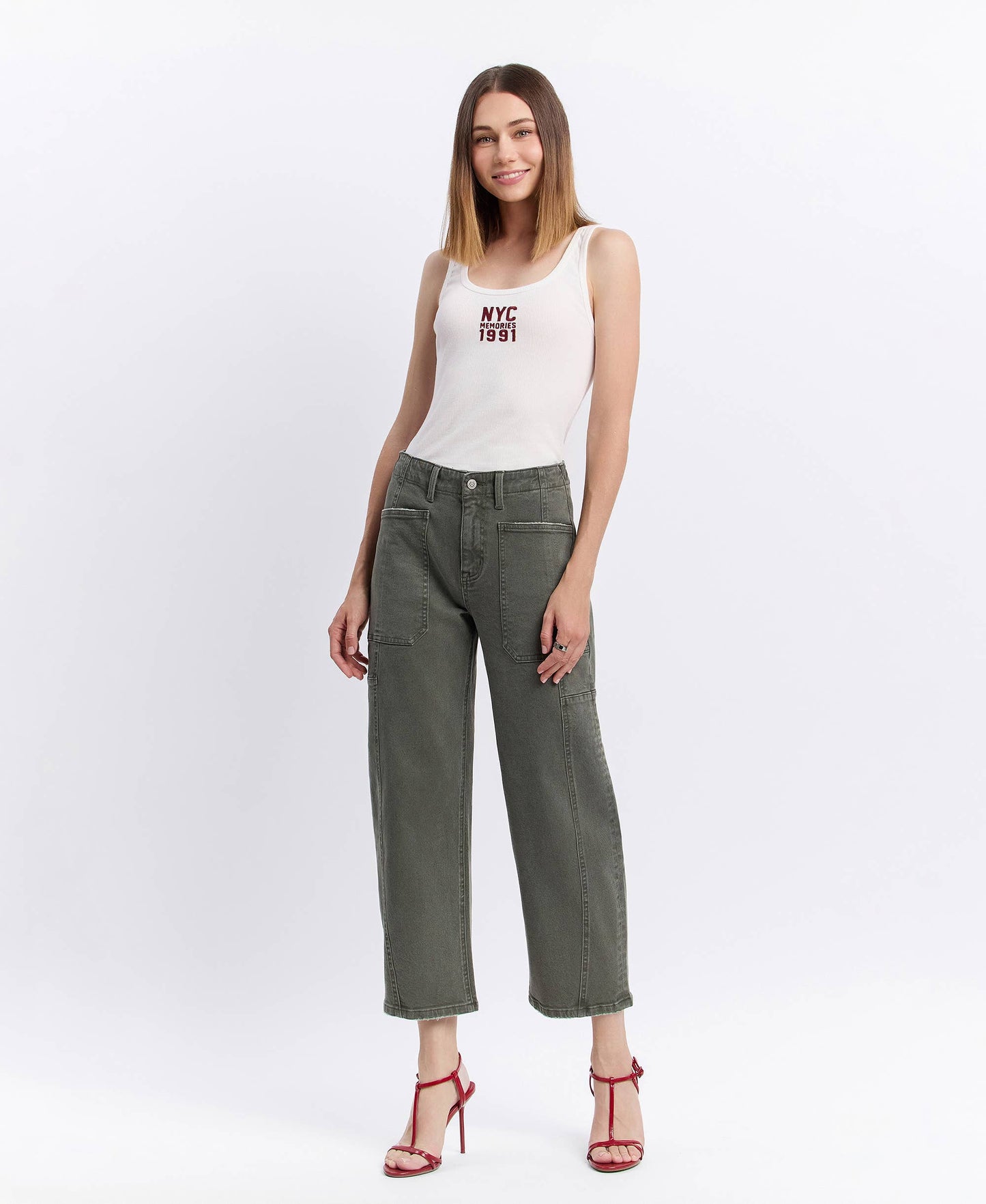 Super High Rise Elastic Waistband Barrel Jeans by Flying Monkey