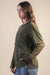 Oversized Casual Knit Top W/ Lace in Olive or Black