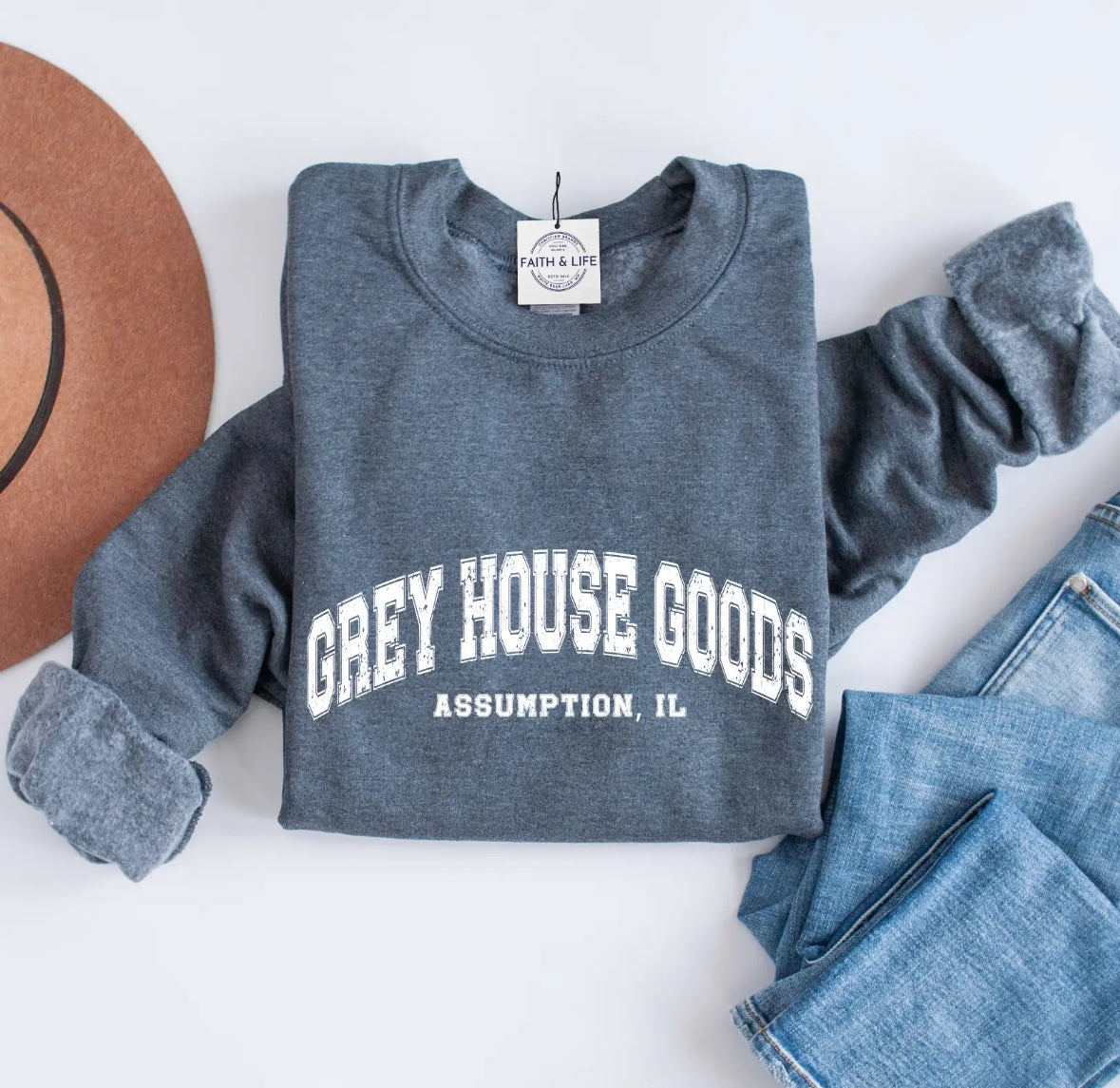 Grey House Goods Vintage Style Crewneck Sweatshirt