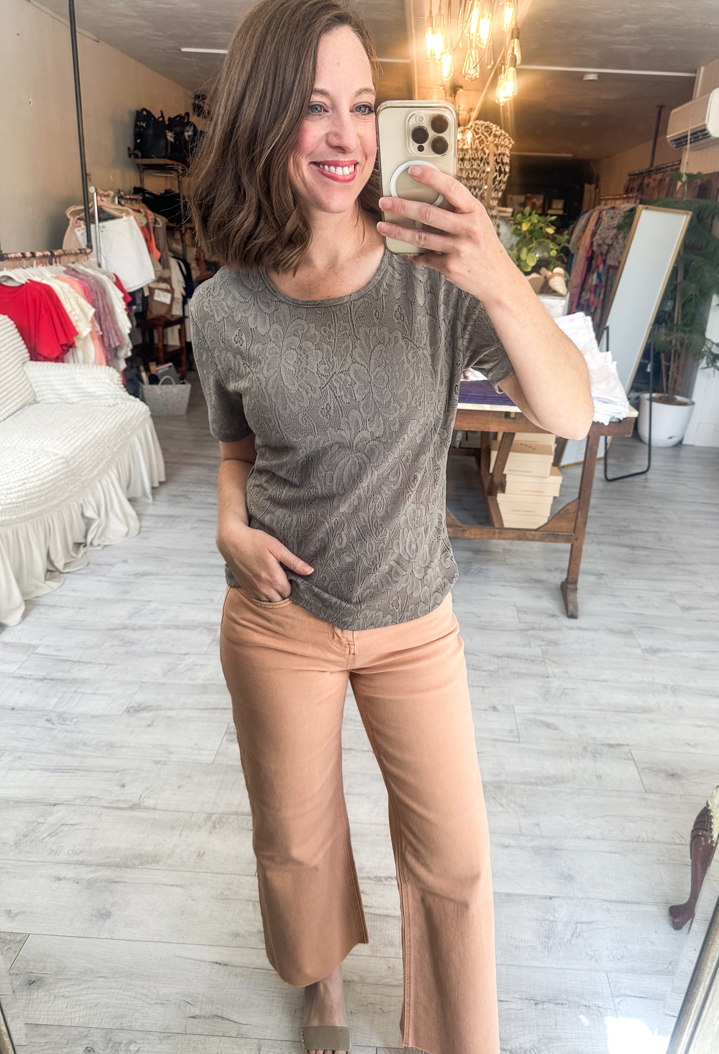 High Rise Wide Leg Denim in Soft Sand by Vervet