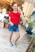 Popcorn Textured Short Sleeve Knit Top in Flame Scarlet