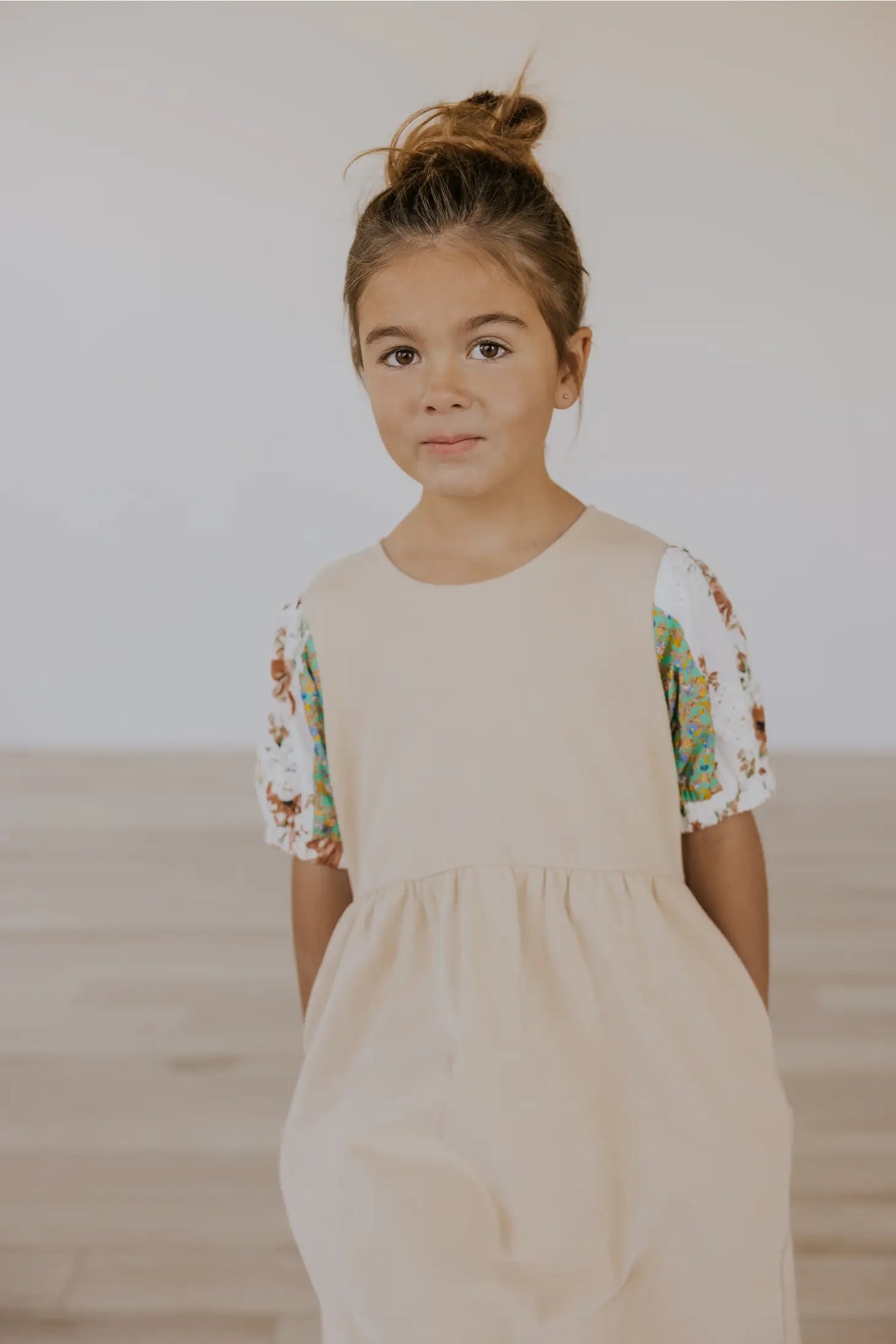 Little Girl Classic Crewneck A Line Floral Dress