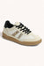 Double Stripes Design Court Sneakers Cream & Leopard