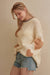 Round Neck Heart Patched Loose Fit Sweater