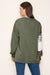 Patchwork V Neck Knit Pullover Top in Olive