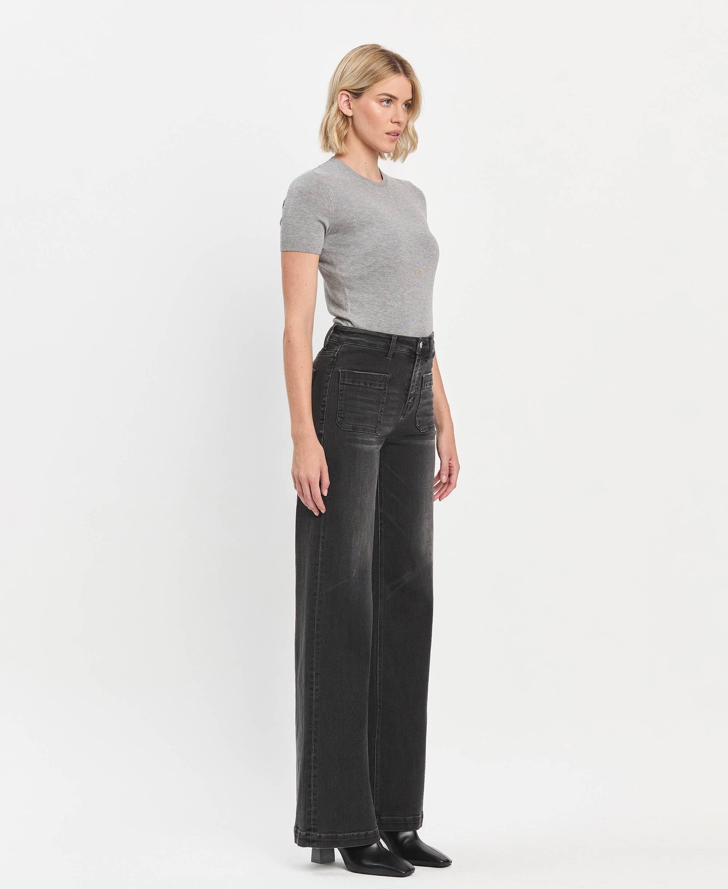 High Rise Wide Leg Trouser by Vervet