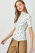 Ribbed Knit Floral Top in Cream and Blue