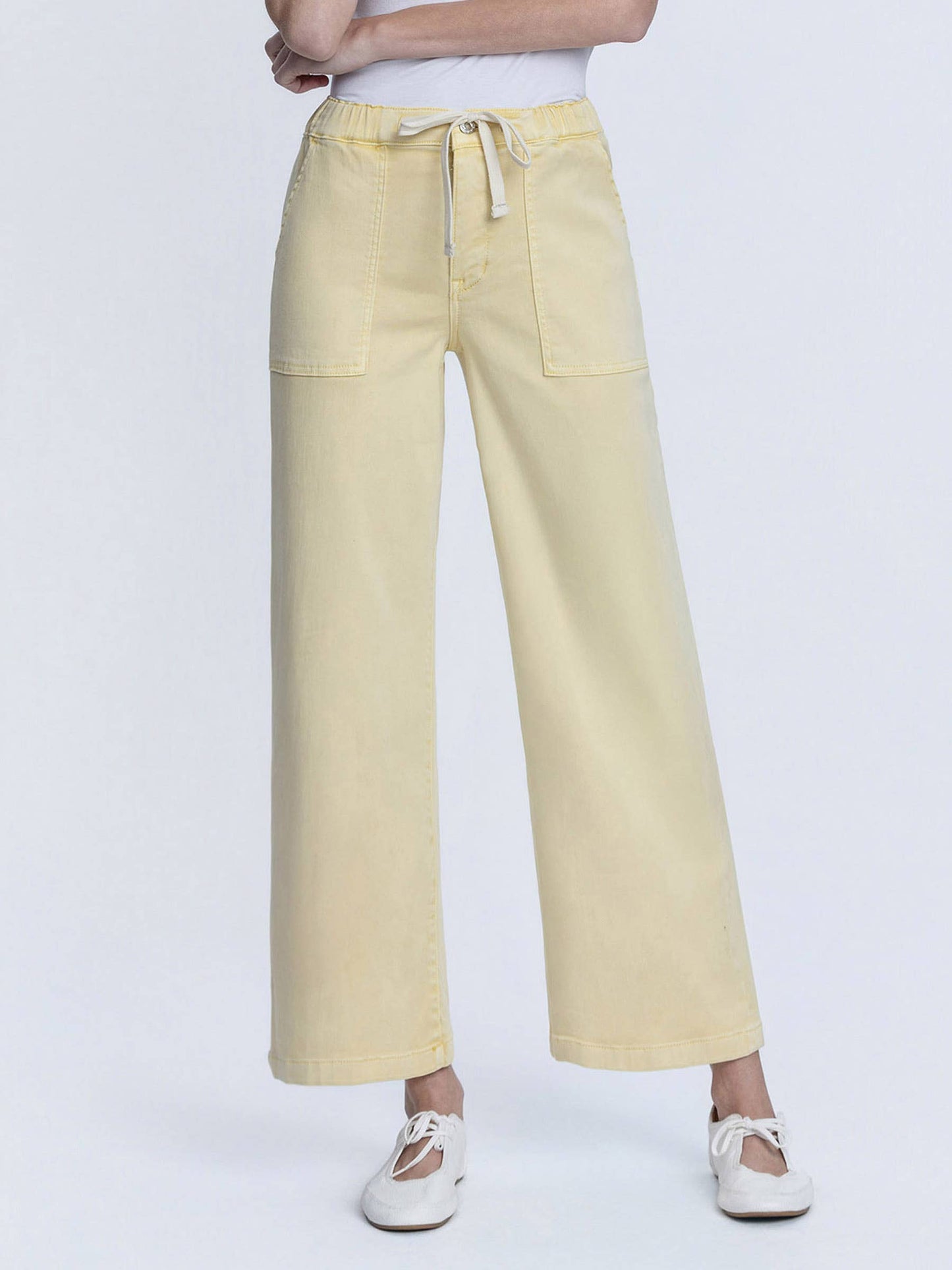 High Rise Wide Denim in Sundress Yellow by Lovervet