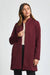 Elegant Jacquard Midi Coat in Wine