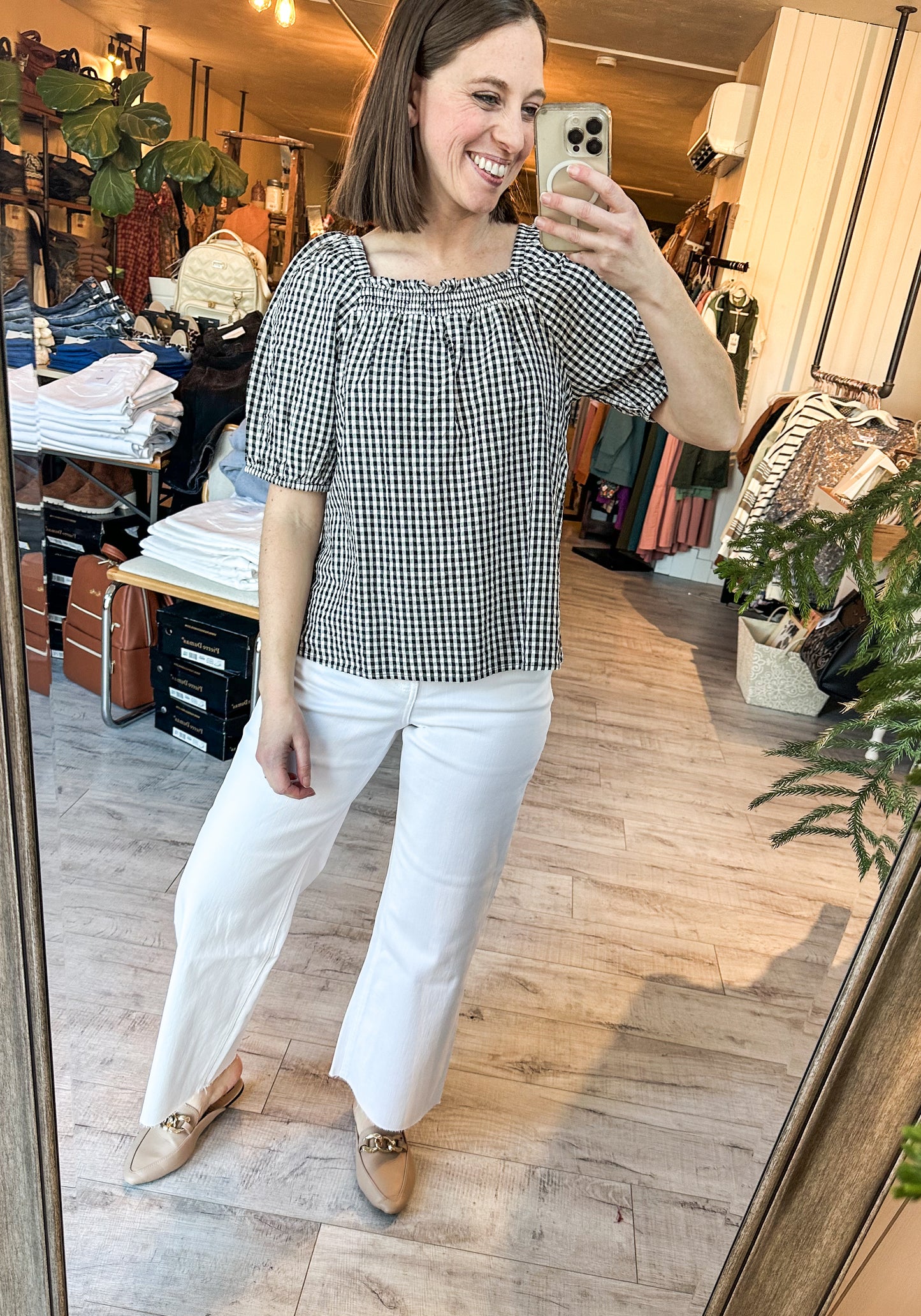 High Rise Wide Leg Denim in Optic White by Vervet