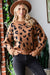 Leopard Crew Neck Sweater in Black & Camel